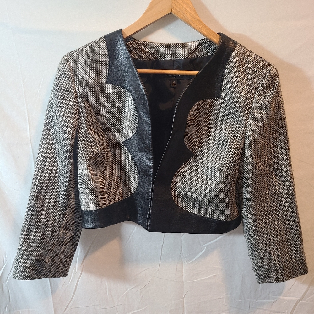Nine West Tweed Crop Blazer
